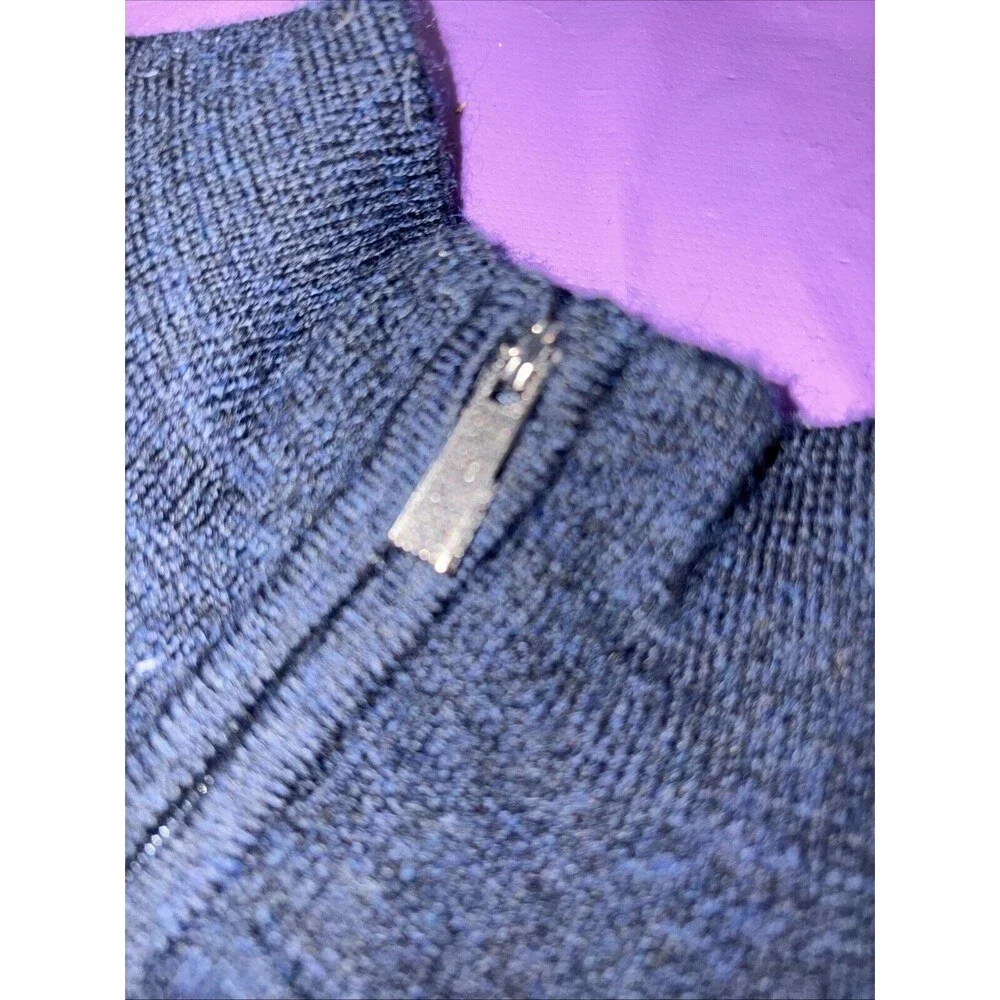 Calvin Klein Men’s XL Merino‎ Wool Blend Blue/navy/gray 1/4 Zipped